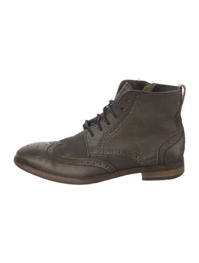 Pre-owned John Varvatos Leather Lace-up Boots In Brown