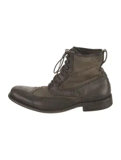 Pre-owned John Varvatos Leather Lace-up Boots In Brown