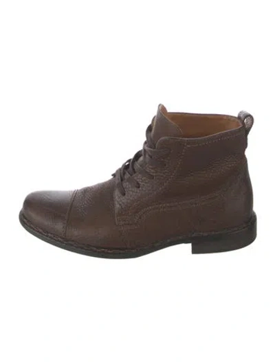 Pre-owned John Varvatos Leather Lace-up Boots In Brown