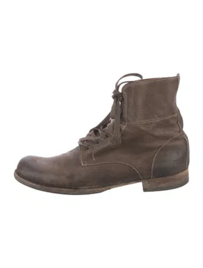 Pre-owned John Varvatos Leather Lace-up Boots In Brown