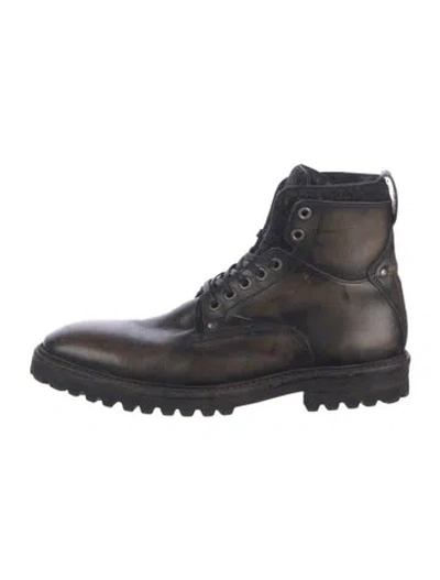 Pre-owned John Varvatos Leather Lace-up Boots In Brown
