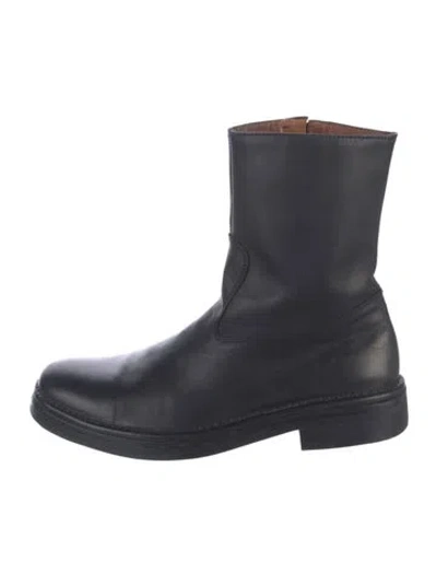 Pre-owned John Varvatos Leather Moto Boots In Black