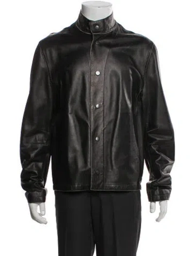 Pre-owned John Varvatos Leather Moto Jacket In Black