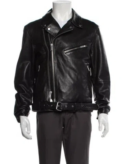 Pre-owned John Varvatos Leather Moto Jacket In Brown