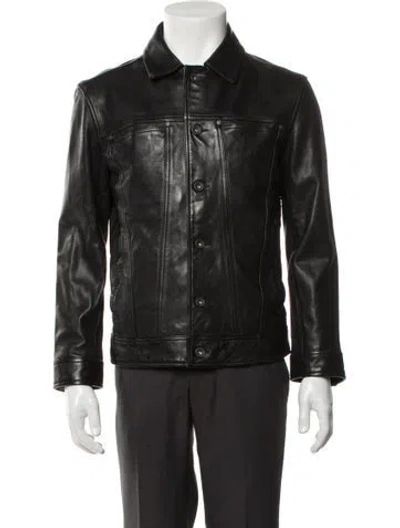 Pre-owned John Varvatos Leather Moto Jacket W/ Tags In Multi