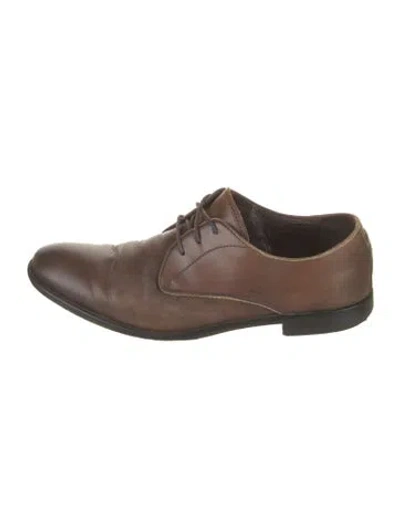 Pre-owned John Varvatos Leather Oxfords In Brown