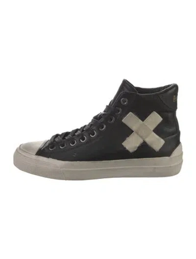 Pre-owned John Varvatos Leather Printed Sneakers In Multi