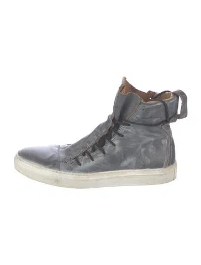 Pre-owned John Varvatos Leather Sneakers In Blue/grey