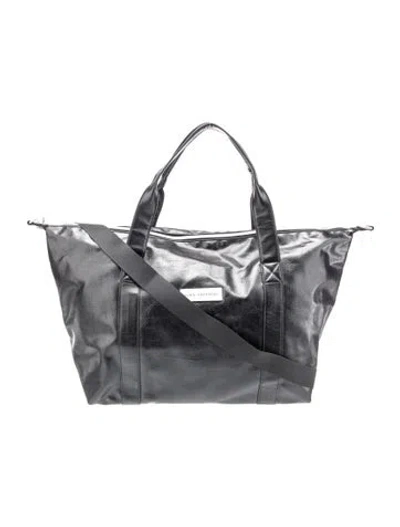 Pre-owned John Varvatos Leather Weekender Bag In Gray