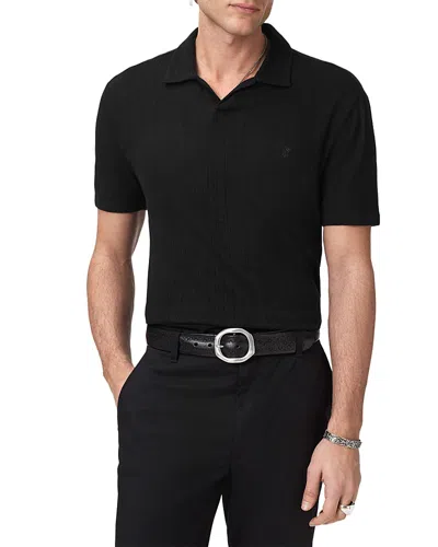 John Varvatos Leonardo Johnny Collar Polo Shirt In Black