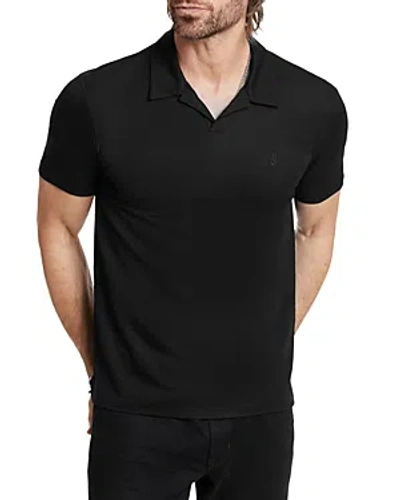 John Varvatos Leroy Peace Pique Regular Fit Polo Shirt In Black