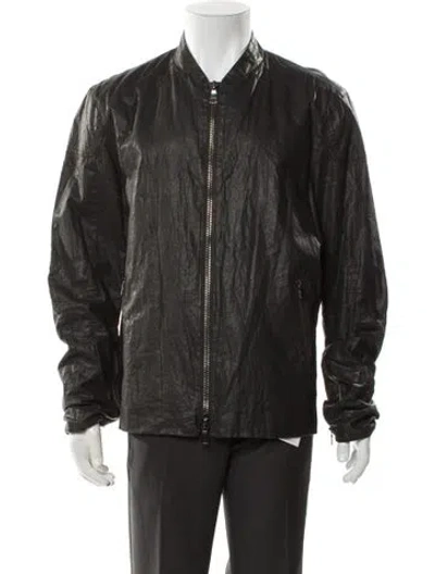 Pre-owned John Varvatos Linen Bomber Jacket In Gray