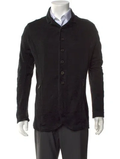 Pre-owned John Varvatos Linen Collar Cardigan In Black