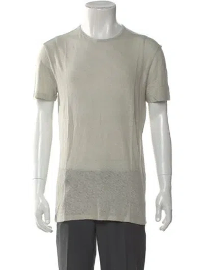 Pre-owned John Varvatos Linen Crew Neck T-shirt W/ Tags In Gray