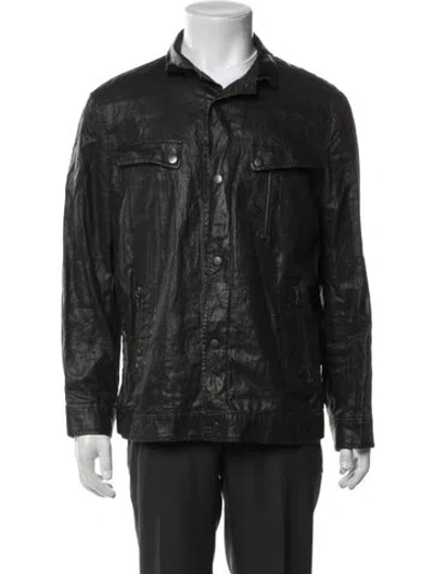 Pre-owned John Varvatos Linen Denim Jacket In Gray