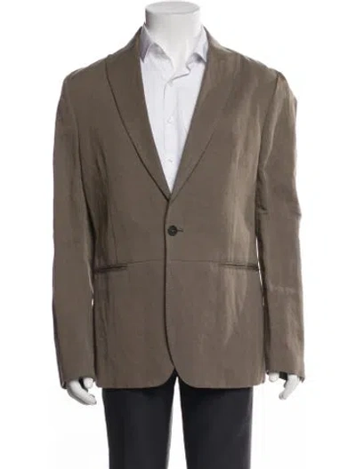 Pre-owned John Varvatos Linen Embroidered Accent Suit In Neutral
