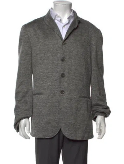 Pre-owned John Varvatos Linen Open Front Cardigan In Grey