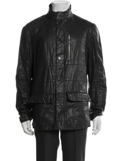 Pre-owned John Varvatos Linen Utility Jacket In Black