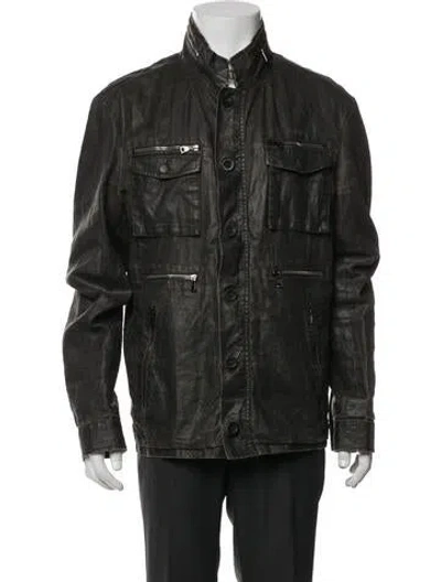 Pre-owned John Varvatos Linen Utility Jacket In Green