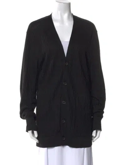 Pre-owned John Varvatos Linen V-neck Sweater In Black