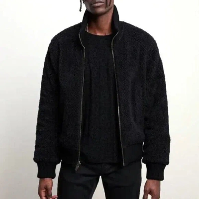 Pre-owned John Varvatos Long Sleeve Micah Reversible Jacket Sherpa Black Size: Xl
