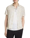John Varvatos Loren Short Sleeve Cotton Seersucker Button-up Shirt In Terra Brown