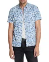 John Varvatos Loren Floral Short Sleeve Cotton Button-up Shirt