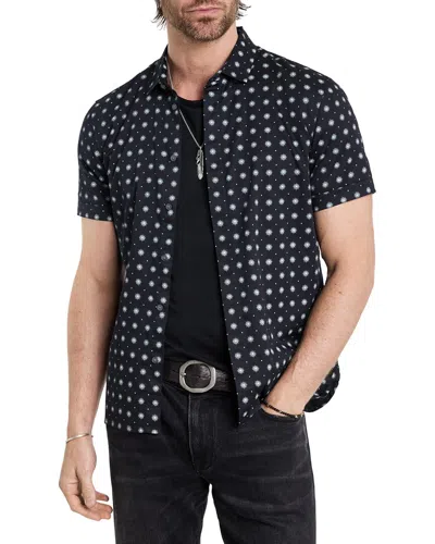 John Varvatos Loren Short Sleeve Button-up Shirt In Black Multi