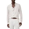John Varvatos Franz Regular Fit Studded Jacquard Shirt In Chalk