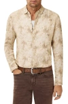 John Varvatos Luca Paint Pattern Button-up Shirt In Brown
