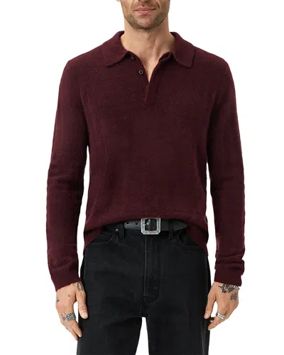 John Varvatos Macra Polo Shirt In Burgundy
