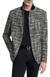 John Varvatos Madison Slim Fit Tweed Blazer In Black/white