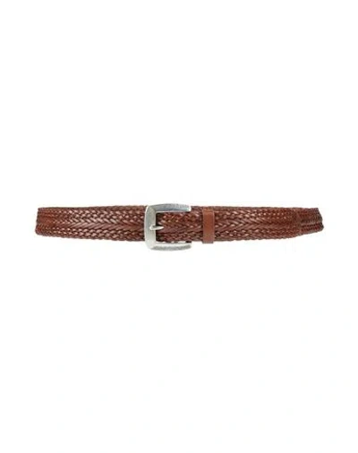 John Varvatos Man Belt Brown Size 39.5 Leather In Pattern