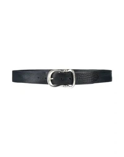 John Varvatos Man Belt Midnight Blue Size 34 Leather In Purple