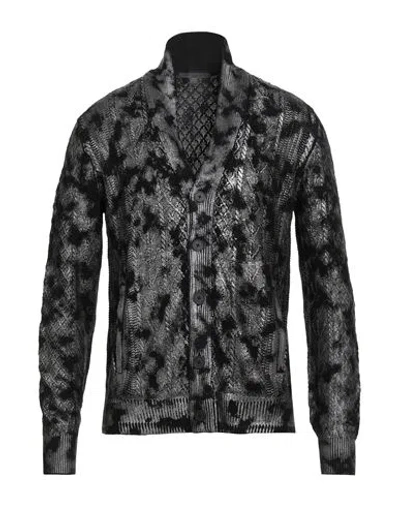 John Varvatos Man Cardigan Grey Size M Viscose In Gray