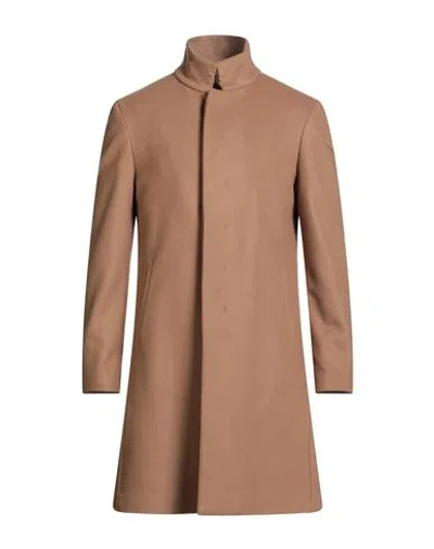 John Varvatos Man Coat Camel Size 40 Virgin Wool, Polyamide, Recycled Cashmere