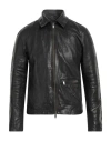 John Varvatos Man Jacket Black Size 46 Sheepskin In Black