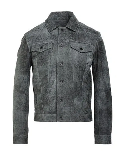 John Varvatos Man Jacket Charcoal Size 48 Sheepskin In Gray
