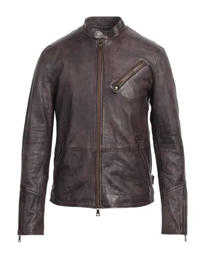 John Varvatos Man Jacket Chocolate Brown Size 42 Sheepskin