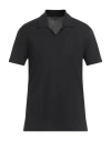 John Varvatos Man Polo Shirt Black Size Xxl Viscose, Polyamide