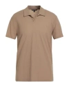 John Varvatos Man Polo Shirt Camel Size Xxl Viscose, Polyamide In Sand