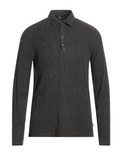 John Varvatos Man Polo Shirt Charcoal Size Xl Organic Cotton In Black