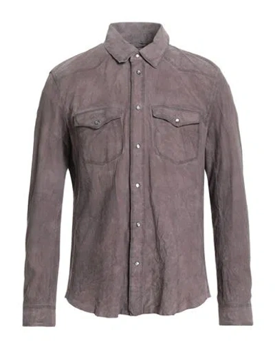 John Varvatos Man Shirt Plum Size 38 Sheepskin In Purple