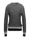 John Varvatos Man Sweater Black Size L Alpaca Wool, Polyamide, Merino Wool In Gray