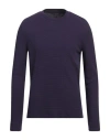 John Varvatos Man Sweater Purple Size M Pima Cotton, Polyester, Elastane In Purple