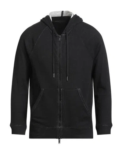 John Varvatos Man Sweatshirt Black Size Xl Cotton, Elastane