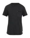 John Varvatos Cooper Vintage Wash Pocket Tee In Mineral Black
