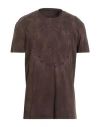 John Varvatos Man T-shirt Brown Size L Cotton In Brown