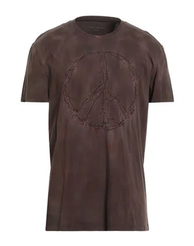 John Varvatos Man T-shirt Brown Size L Cotton
