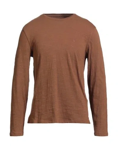 John Varvatos Man T-shirt Camel Size Xxl Organic Cotton In Sand